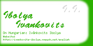 ibolya ivankovits business card