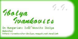 ibolya ivankovits business card